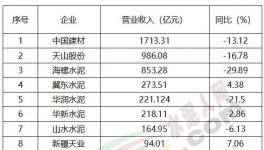 重磅！水泥行業(yè)“十大排行榜”揭秘……